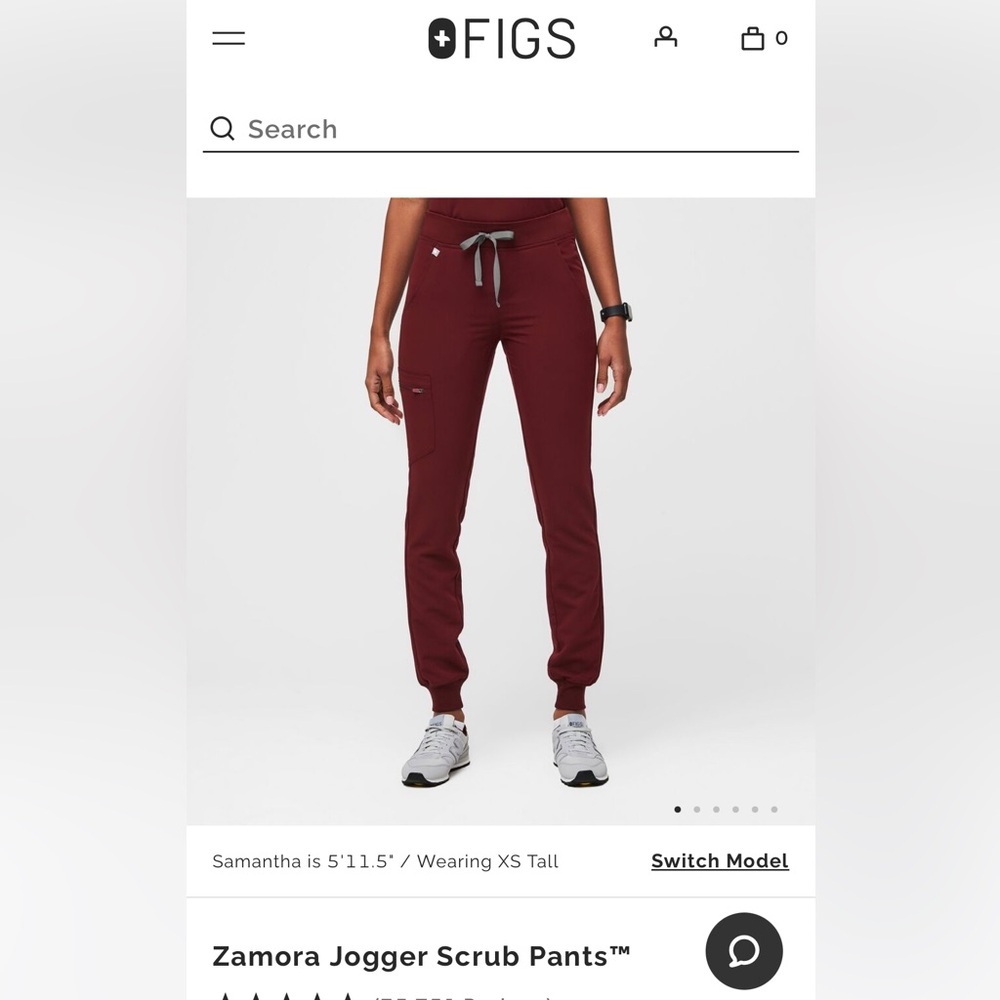 Figs Zomora Jogger Large Burgundy